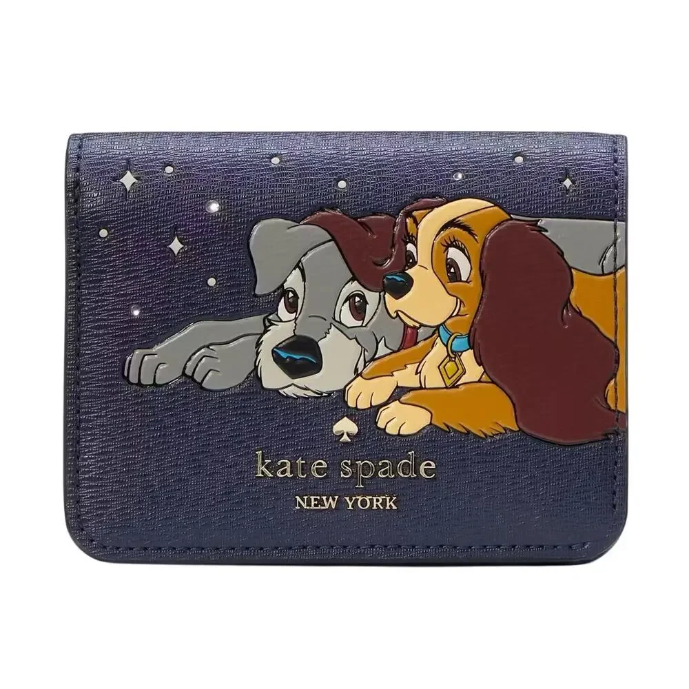 Kate Spade x Disney Blue Lady and the Tramp Wallet Cardholder NWT